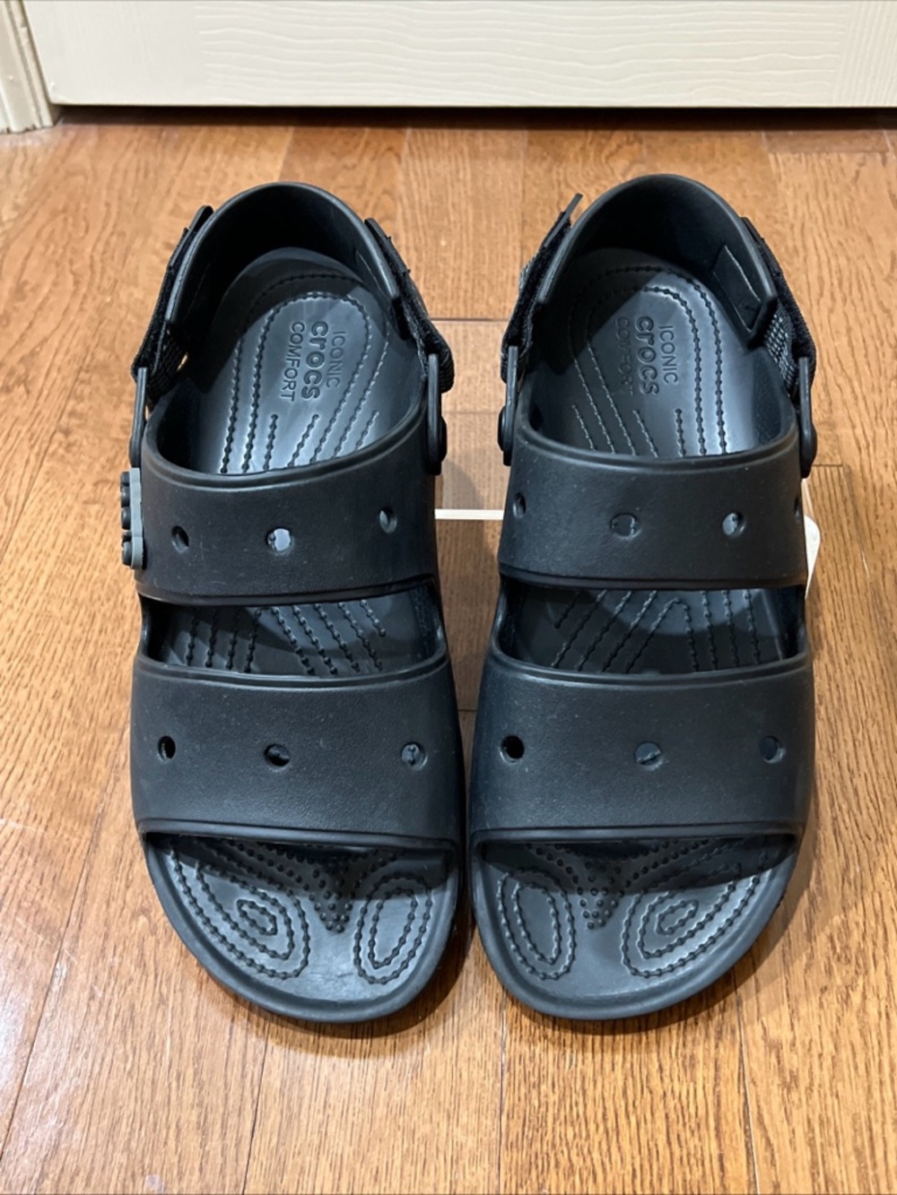 Crocs Classic All Terrain Flip Flops Black Unisex Women Sz 12 Men Sz 10 Comfort